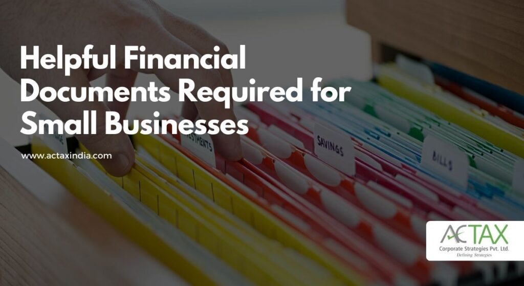Financial Documents for small businesses - ActaxIndia