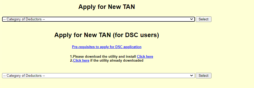 TAN Registration Online